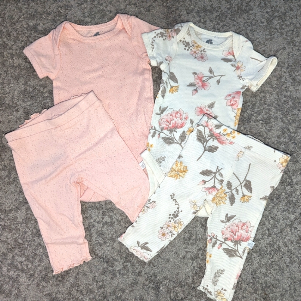 2 pk outfit for baby girl. 2 piece sets.